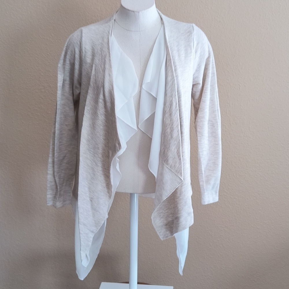 Pebble & Stone From Anthropology Open Front Draped Cardigan Size S